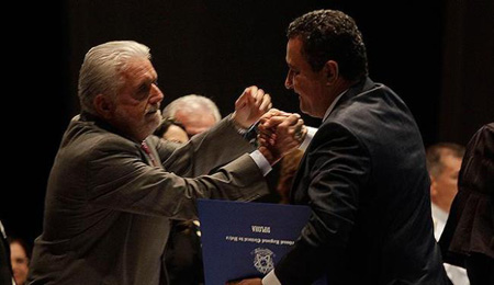 O ex-governador Wagner (e) foi padrinho político que viabilizou a vitória nas urnas de Rui. Foto: A Tarde