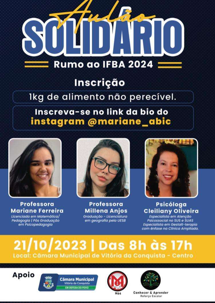 IFBA ESTÁ COM INSCRIÇÕES ABERTAS - Notícias - Câmara Municipal de